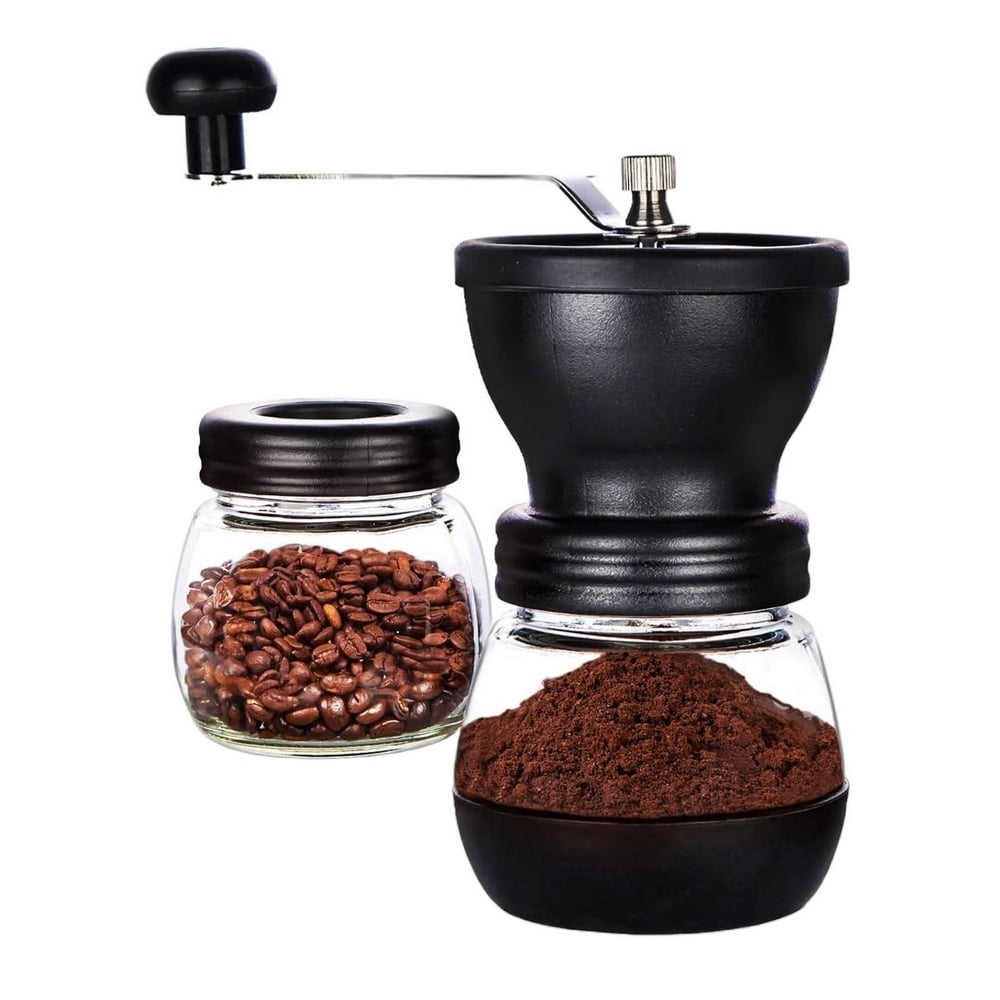 Matte Black Adjustable Hand-Crank Burr Grinder product photo