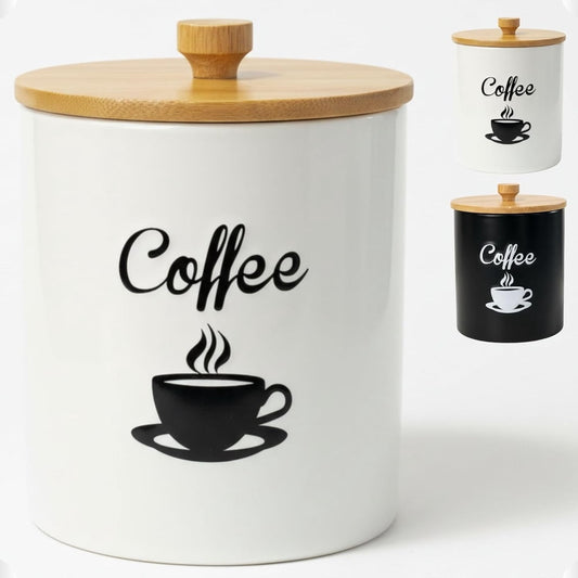 Matte Black Stainless Steel Airtight Canister for Ground Coffee 16oz product photo
